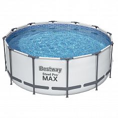 Каркасный круглый бассейн Bestway (366х122 см) с картриджным фильтром, тентом и лестницей